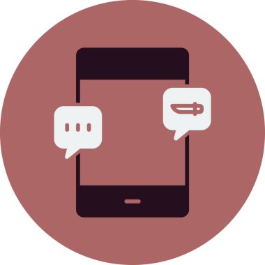 Akıllı telefon tehdit simgesi, vektör illüstrasyonu basit tasarım