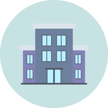 Hostel binası ikon vektör illüstrasyonu