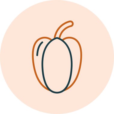 kırmızı biber simgesi, vektör illüstrasyonu 