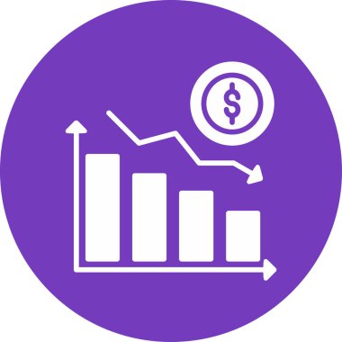 Kayıp grafiği. Web simgesi basit illüstrasyon