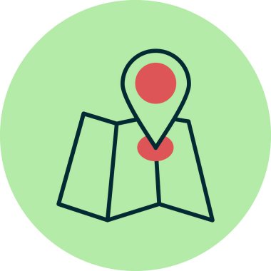 konum haritası gezinme simgesi ana hat biçiminde 