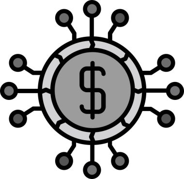 Dijital para birimi simgesi. İş finansmanlarını yönetmek için resim.