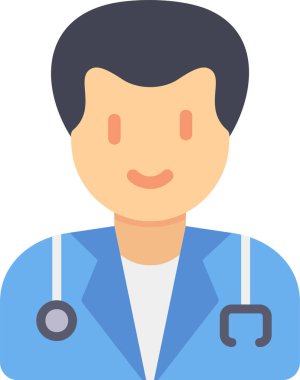 Erkek doktor simgesi, vektör illüstrasyonu 