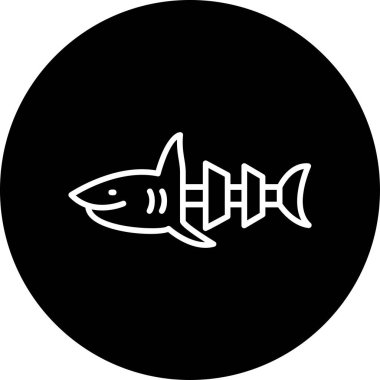 Köpekbalığı hayvan simgesi işaret vektör illüstrasyonu 