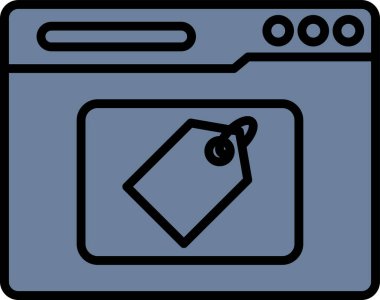 Çevrimiçi alışveriş simgesinin vektör illüstrasyonu 