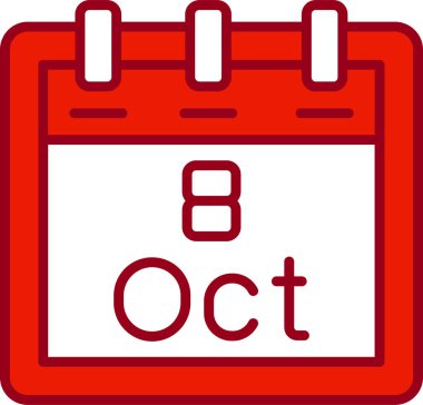 Ekim takvim simgesi tasarımı, web illüstrasyonu