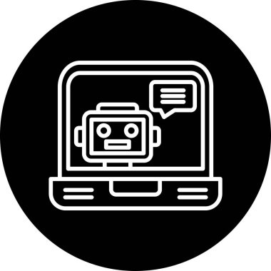 Chatbot, robot simgesi, vektör illüstrasyonu