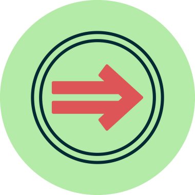 Sağ Ok simgesi, vektör illüstrasyonu 