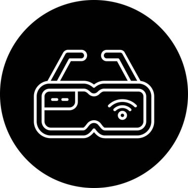 sanal gözlük simgesi, vektör illüstrasyonu 