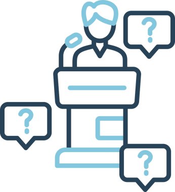 Ana hatlı biçim vektör illüstrasyon tasarımında konferans simgesi