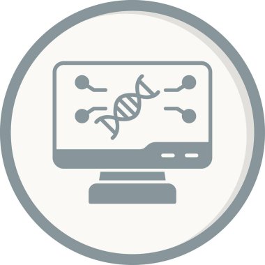 Bilgisayar ekranında DNA işaretinin basit doğrusal çizimi