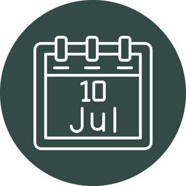 Temmuz takvim ikonu. vektör illüstrasyonu