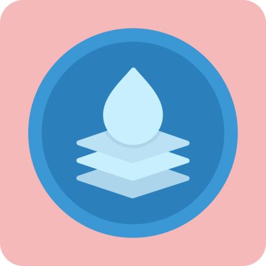 Su geçirmez yüzey çizgisi simgesi. Su geçirmez sembol kavramı beyaz arkaplanda izole edilmiş. Vektör illüstrasyonu