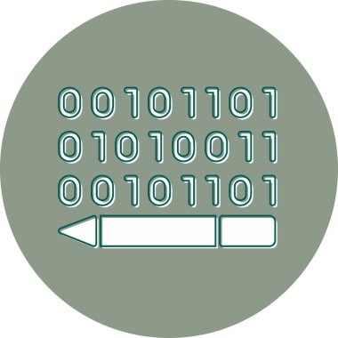 İkili Kod, Web simgesi basit illüstrasyon