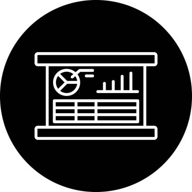 sunum simgesi, vektör illüstrasyonu basit tasarım