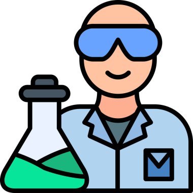 Bilim adamı simgesi, vektör illüstrasyonu