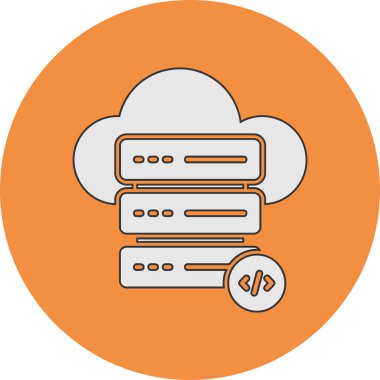 Bulut deposu. Web simgesi basit illüstrasyon 
