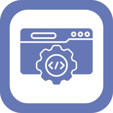 Çizgi sanatı tarzında soyut vektör API içeren web arayüzü simgesi.