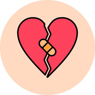 kırık kalp web simgesi vektör çizimi