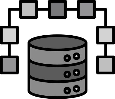 Yapılandırılmış veri simgesinin modern vektör illüstrasyonu
