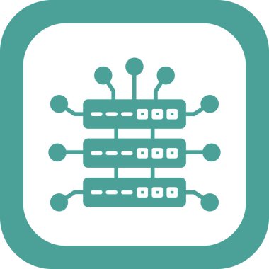 Web kullanımına yönelik büyük veriler için soyut bir düz tasarım simgesi.