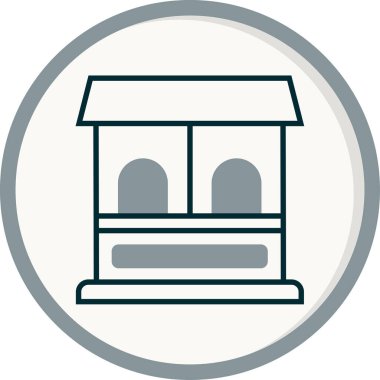 Bilet ofisi binası. Web simgesi basit illüstrasyon