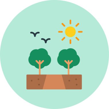 Doğa. Web simgesi basit illüstrasyon