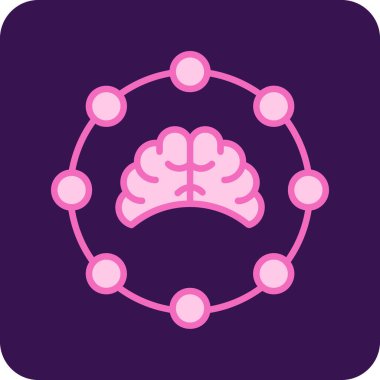 Beyin. Web simgesi basit bir illüstrasyon. Uyum sembolü 