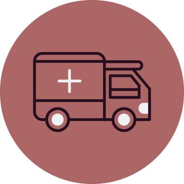 ambulans düz simgesi, vektör illüstrasyonu