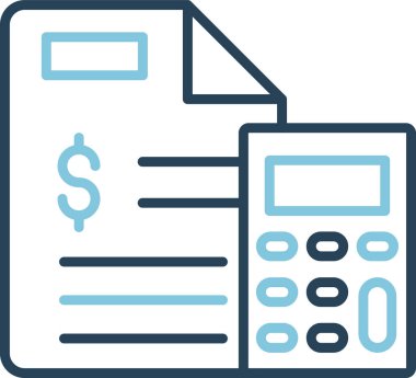 Basit muhasebe düz simgesi vektör illüstrasyonu.