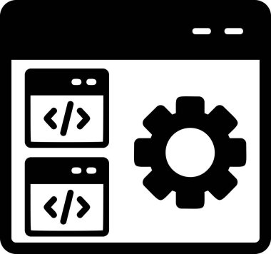 Web simgesi kodlama, illüstrasyon vektör 