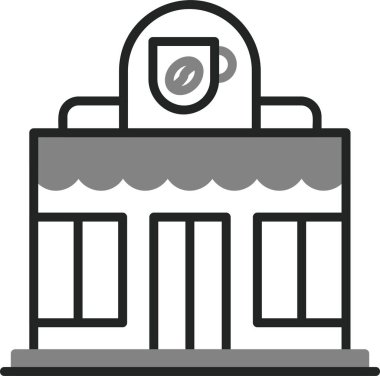 Kahve Dükkanı web simgesi, vektör illüstrasyonu