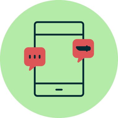Akıllı telefon tehdit simgesi, vektör illüstrasyonu basit tasarım