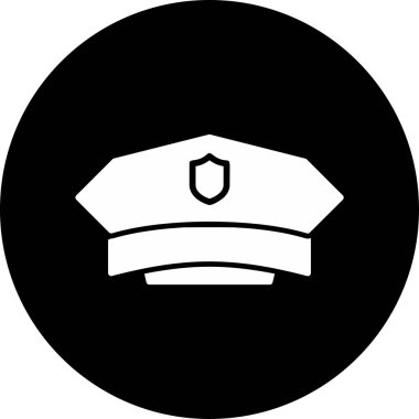 Polis memuru şapkası simgesinin vektör çizimi