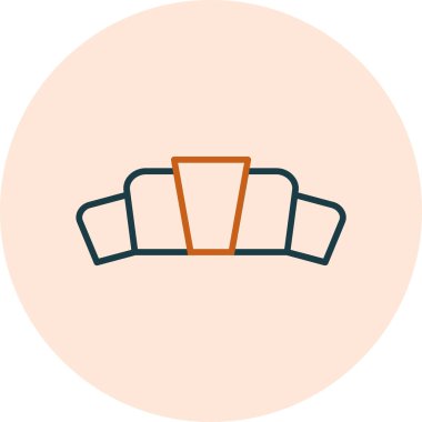 Kruvasan ağ simgesi, basit vektör illüstrasyonu