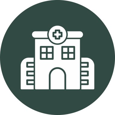 Hastane binası simgesi, vektör illüstrasyonu basit tasarım