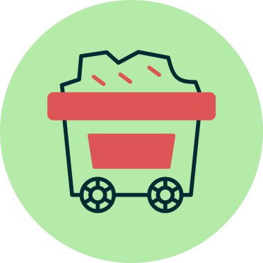 Maden arabası. Web simgesi basit illüstrasyon