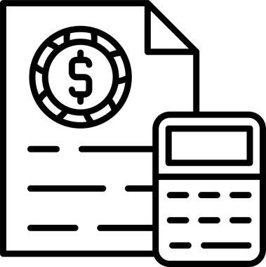 Basit muhasebe düz simgesi vektör illüstrasyonu.