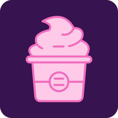 cupcake ikonu vektör illüstrasyonu