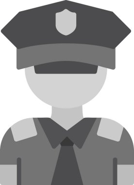 Polis avatarı. Web simgesi basit illüstrasyon