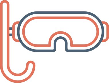 dalış maskesi simgesi vektör çizimi 