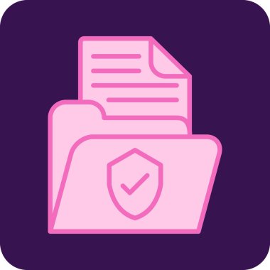 Minimalist belge simgesi, vektör illüstrasyonu basit tasarım