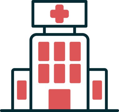 Hastane simgesi, vektör illüstrasyonu basit tasarım