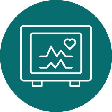 kalp atışı. Web simgesi basit illüstrasyon