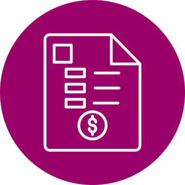 iş makbuzu simgesi, vektör illüstrasyonu