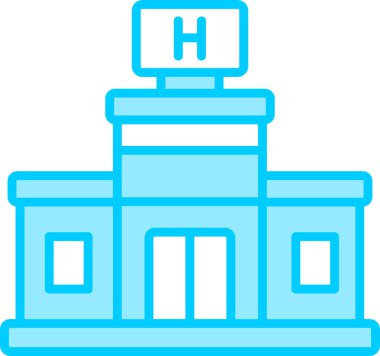 Hastane binası simgesi, vektör illüstrasyonu basit tasarım