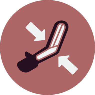 Katı El Simgesi Vektör İllüstrasyonu Beyaz Arkaplanda İzole Edildi