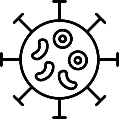 Basit Bakteri illüstrasyonunun vektör simgesi