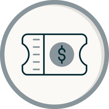 Bir bilet simgesinin vektör illüstrasyonu 