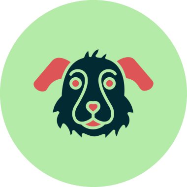 Bedlington Terrier köpek simgesi vektör illüstrasyonu